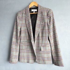 DERK LAM 10 CROSBY PLAID RED, GREY, BLACK BLAZER SIZE US 12